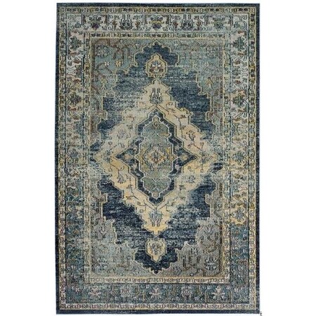 Safavieh Crystal Power Loomed Square Area Rug, Blue and Yellow - 7 x 7 ft. CRS500M-7SQ